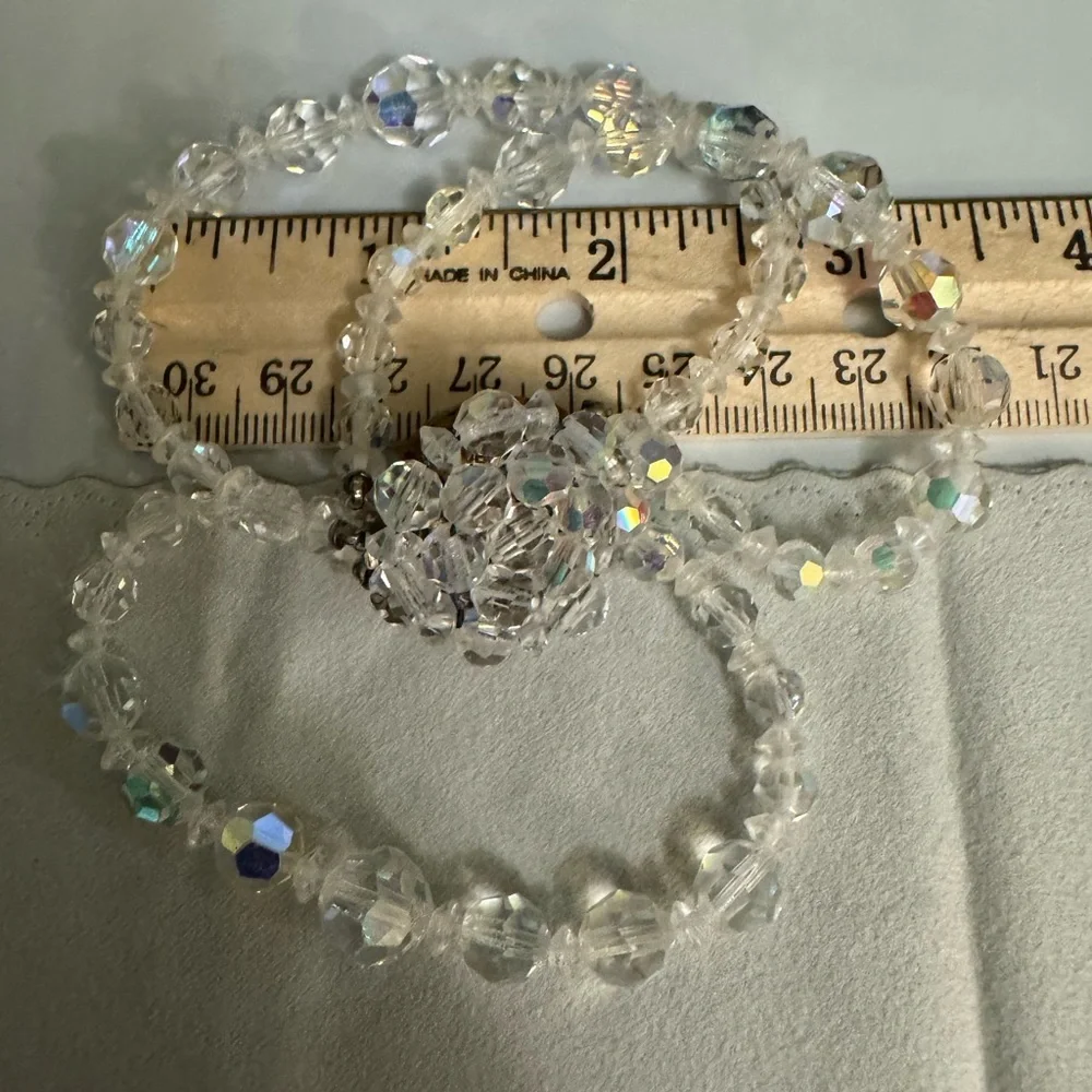 Vintage Aurora Borealis AB Crystal Bracelet Set